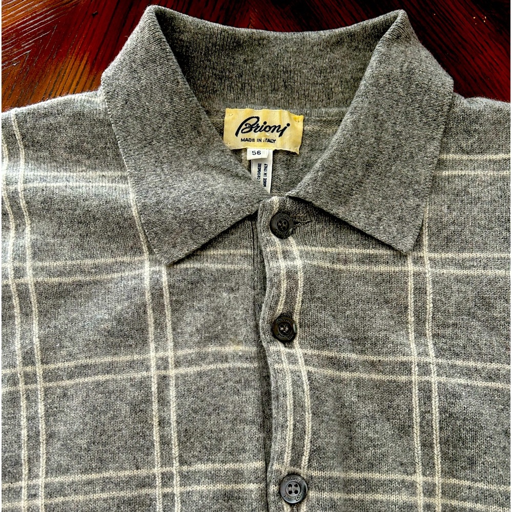 Brioni long sleeve polo
